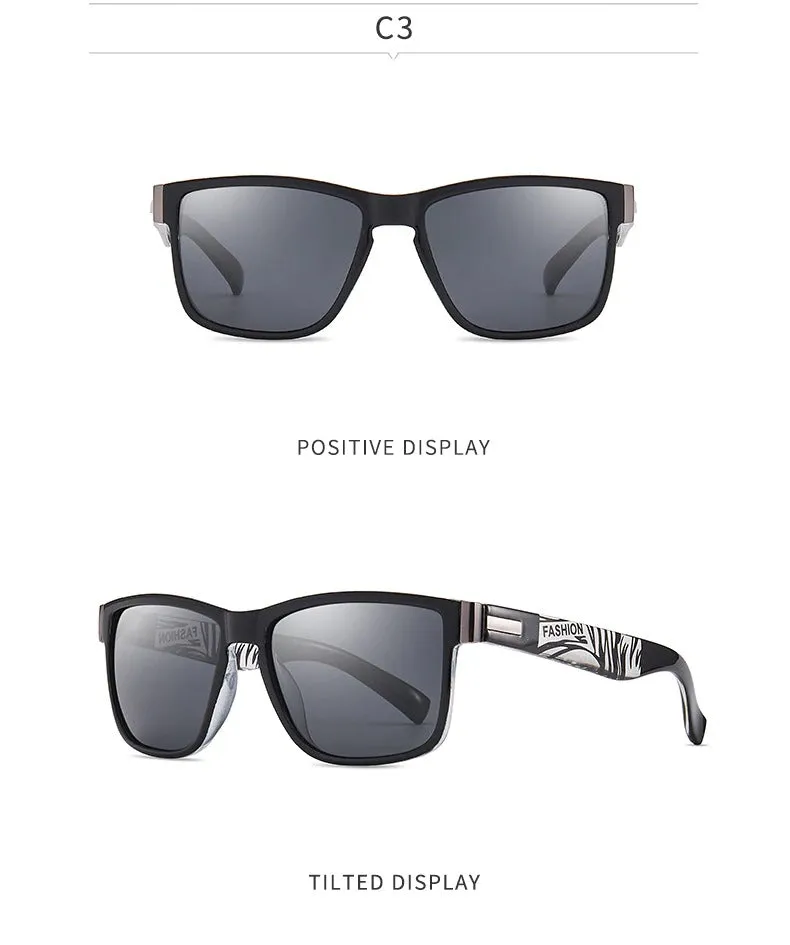 Polarized Black Sports Square Sunglasses