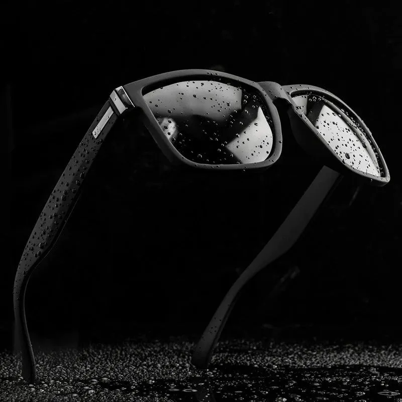 Polarized Black Sports Square Sunglasses