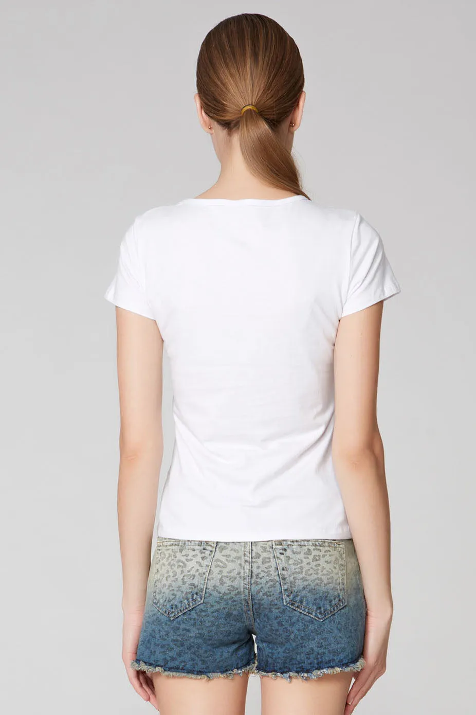 Print Skull Scoop Short Sleeves Regular T-shirt