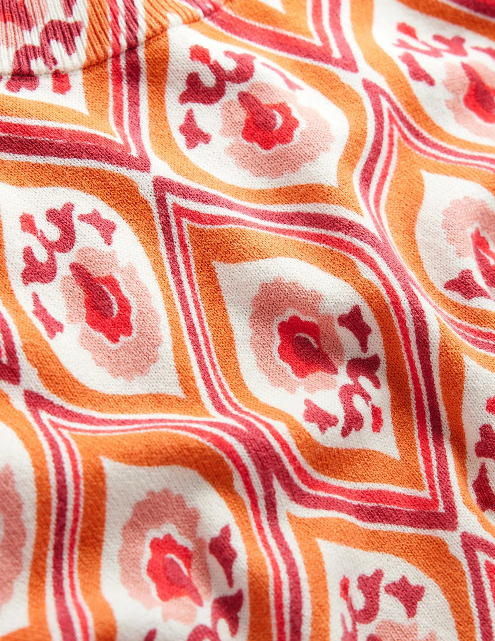 Printed High Neck Jumper-Kumquat, Geo Cascade