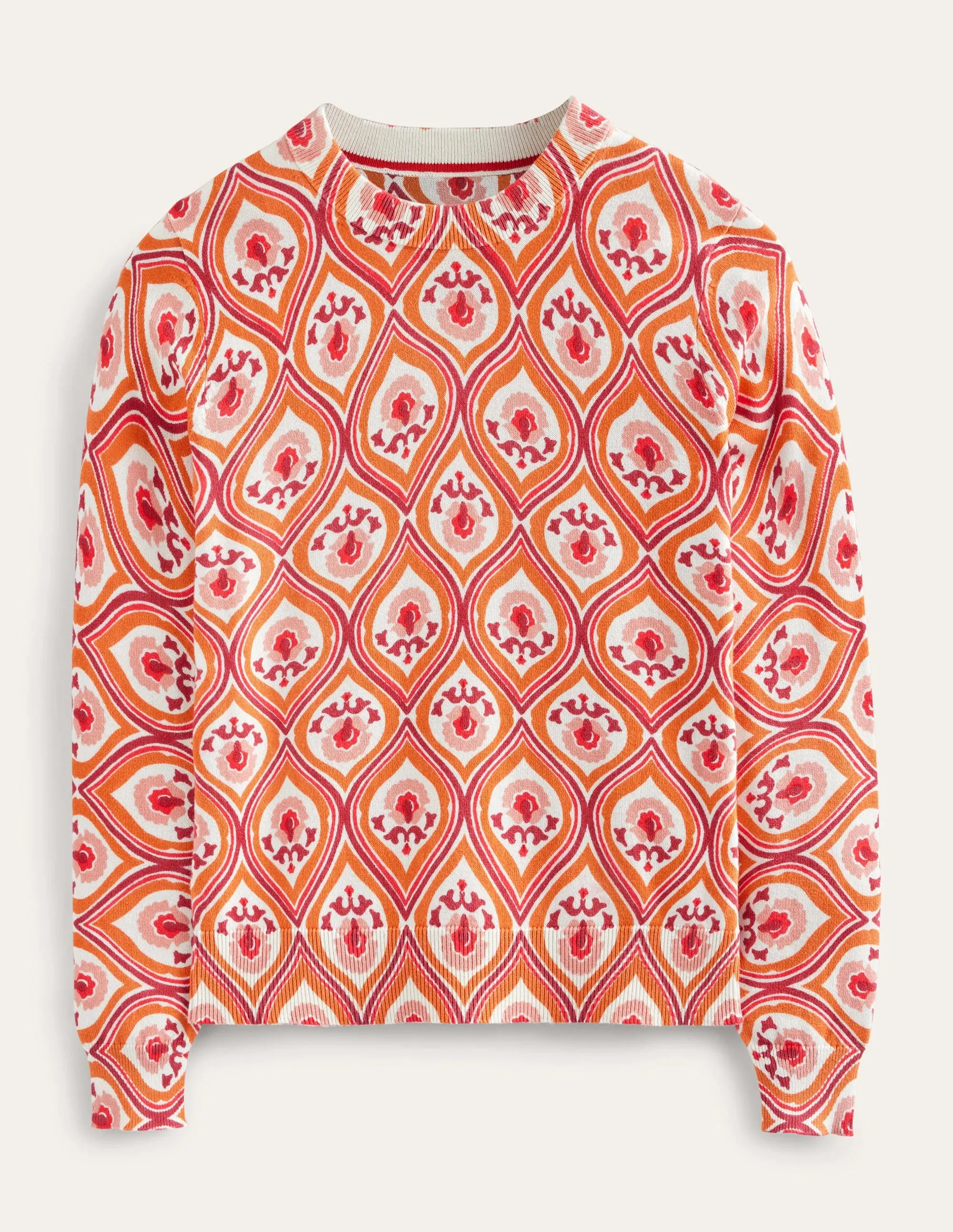 Printed High Neck Jumper-Kumquat, Geo Cascade
