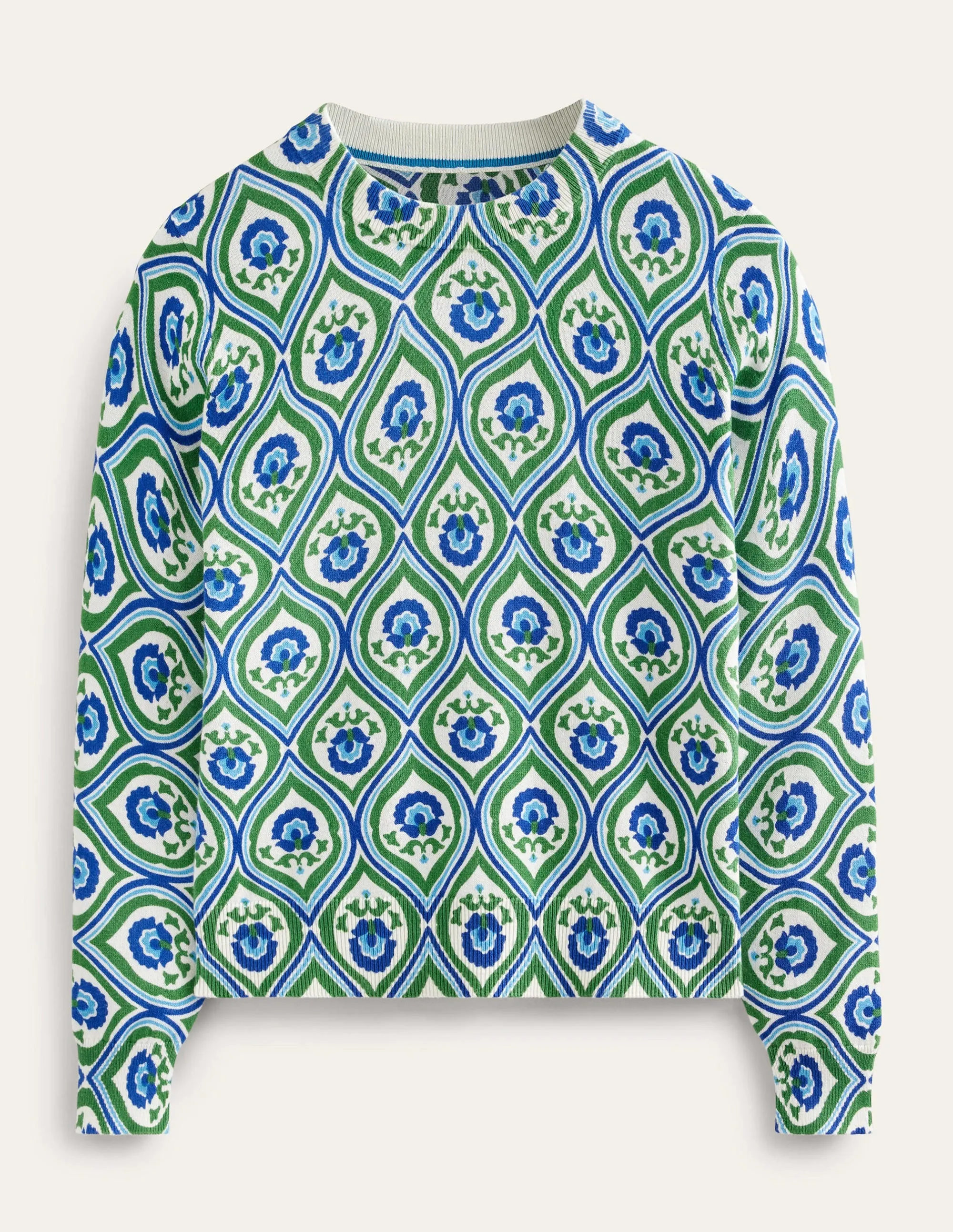 Printed High Neck Jumper-Rolling Hills, Geo Cascade