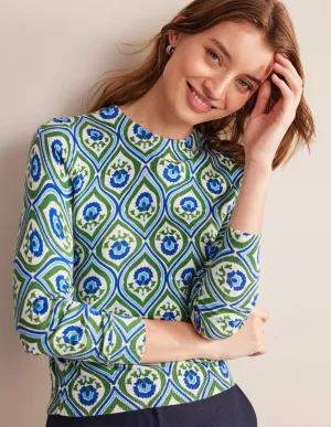 Printed High Neck Jumper-Rolling Hills, Geo Cascade