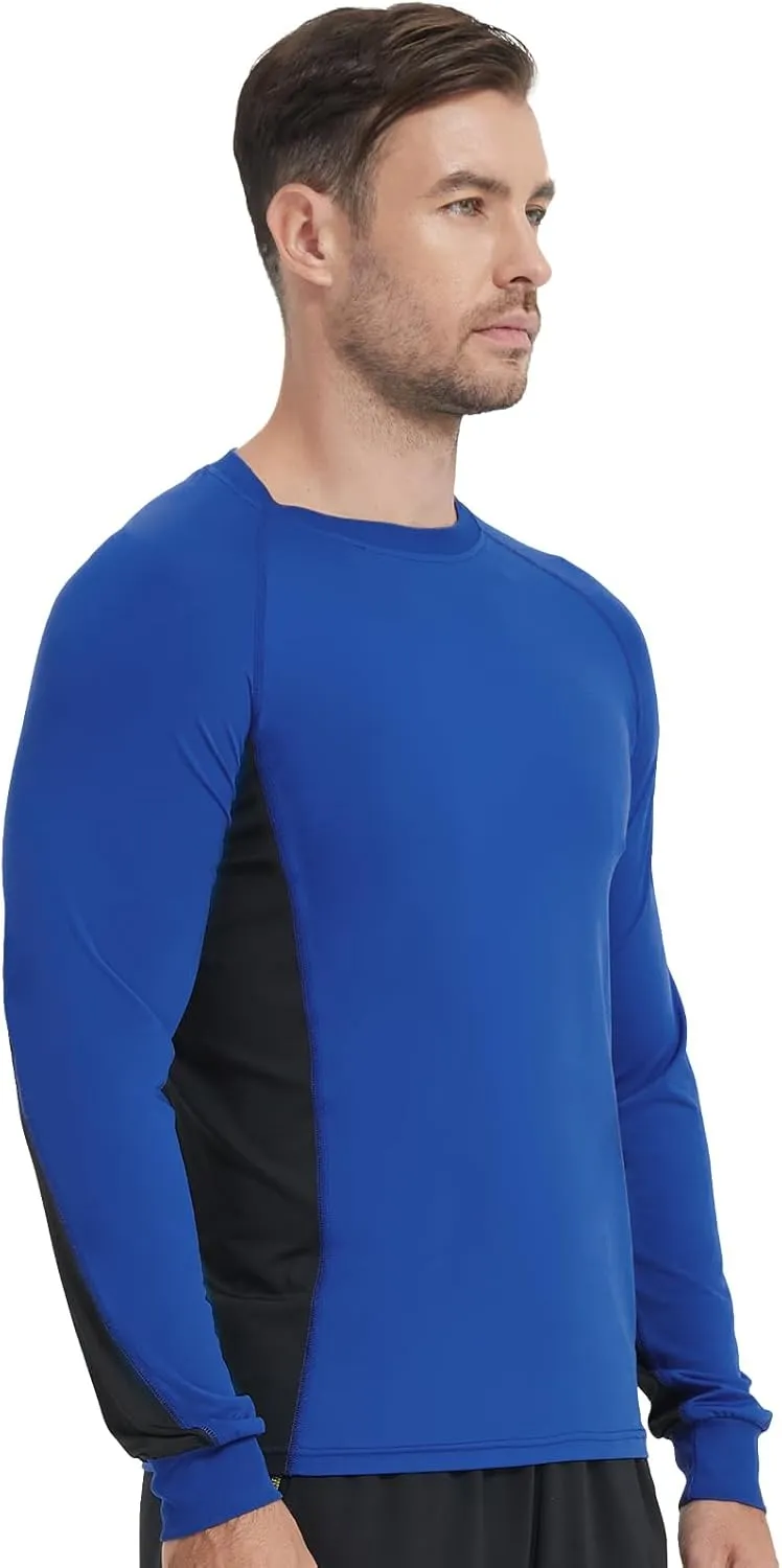 ProtectX 2 Pack Men's Long Sleeve Sun Protection Shirts Quick Dry UPF 50  Athletic Shirt for Workout Hiking Fishing