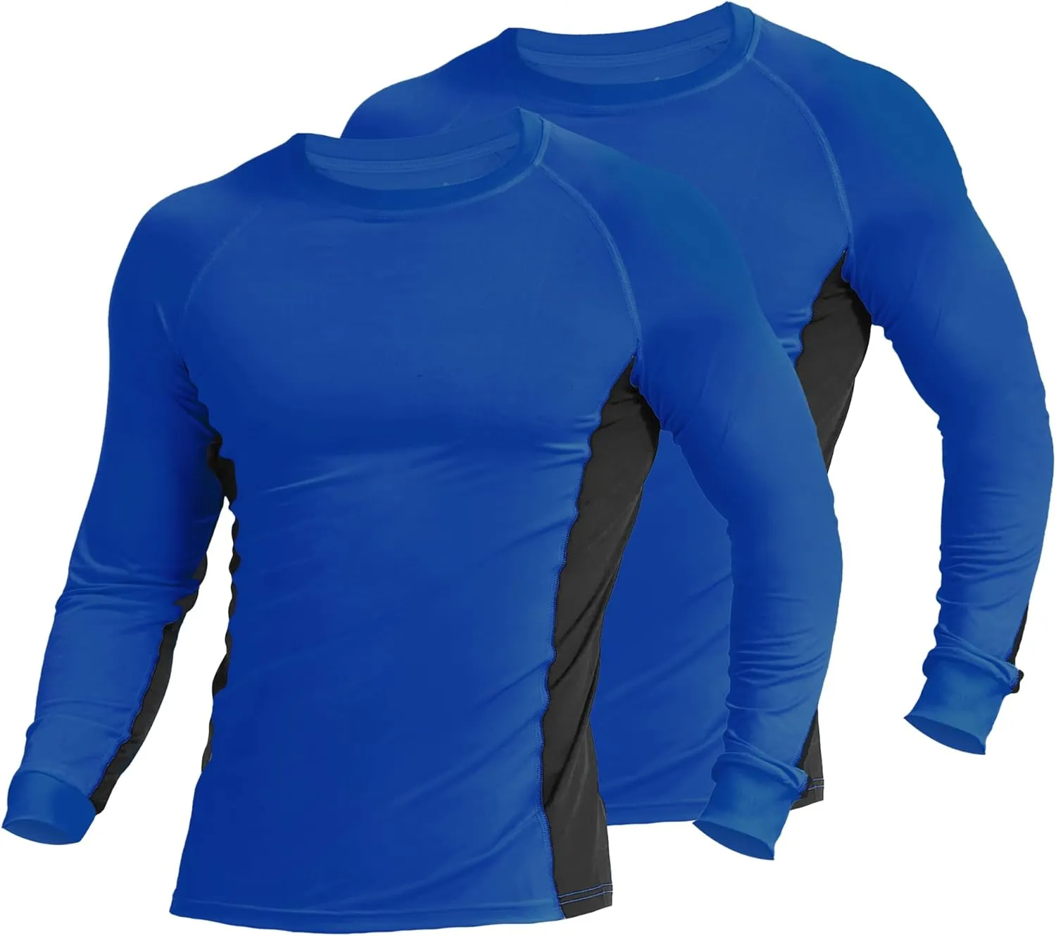 ProtectX 2 Pack Men's Long Sleeve Sun Protection Shirts Quick Dry UPF 50  Athletic Shirt for Workout Hiking Fishing