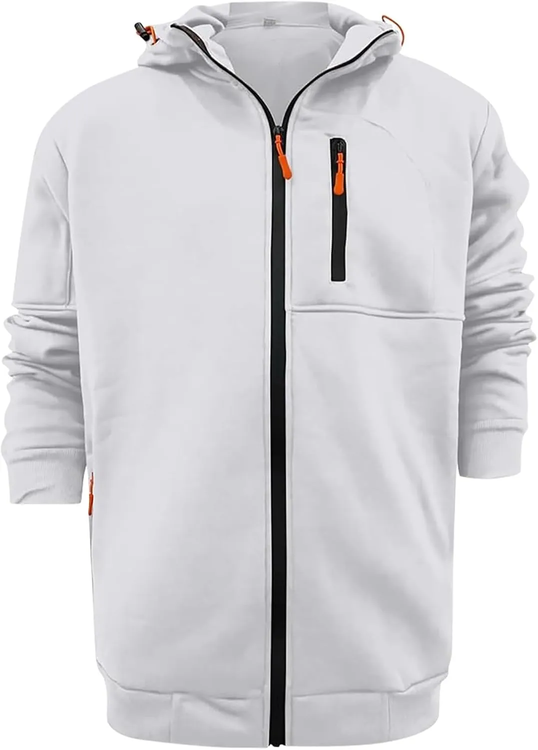 Pullover & Full Zip Mens' Autumn Winter Long Sleeve Zipper Hooded Sweatshirt Men's Hooded Fleece Sweatshirt With