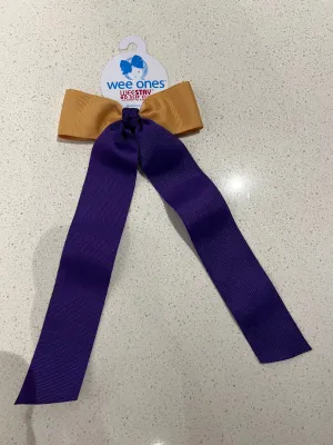 Purple & Gold Streamer Bow