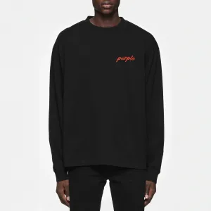 Purple Brand Script Oversized Long Sleeve T-Shirt