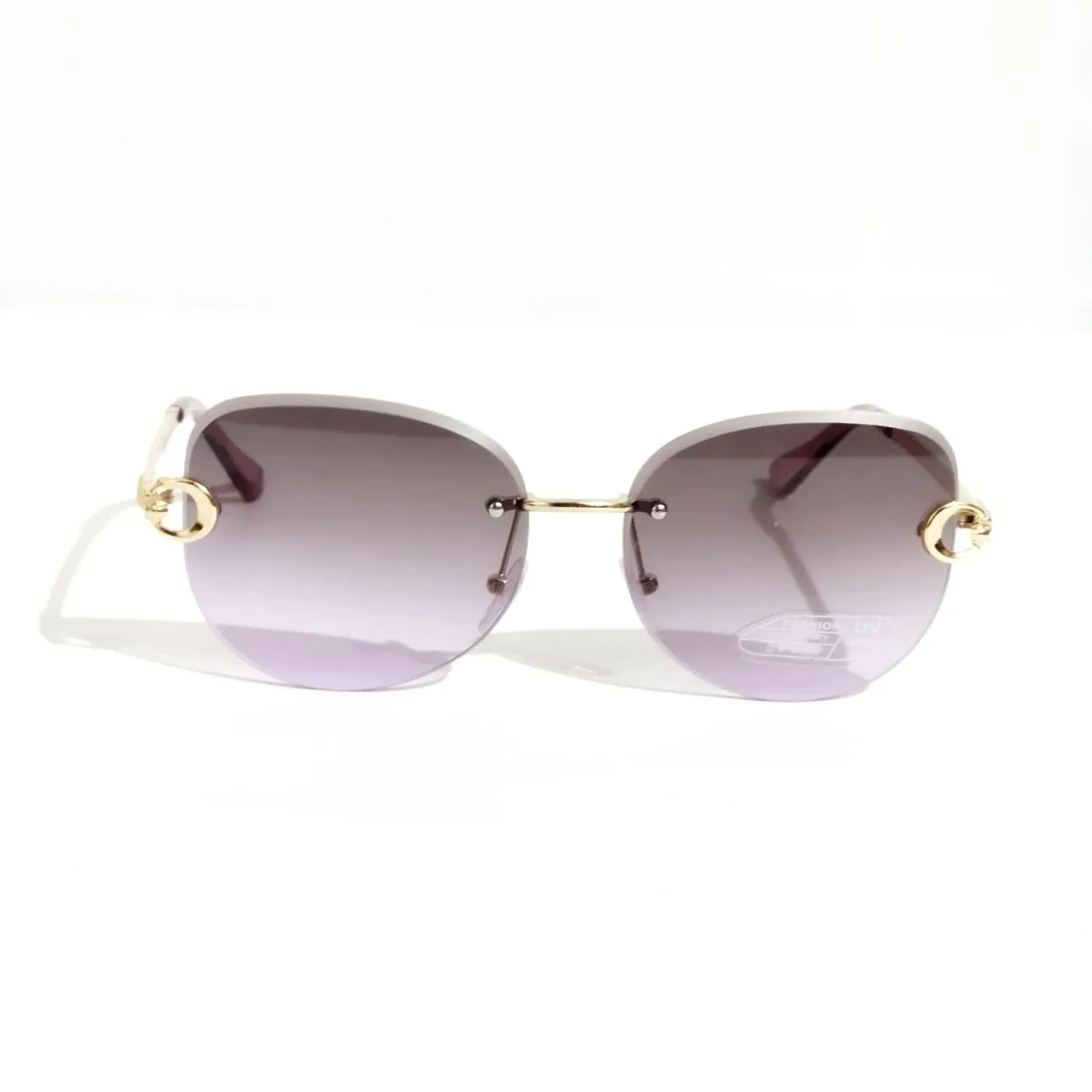 Purple Rimless Sunglasses for Women