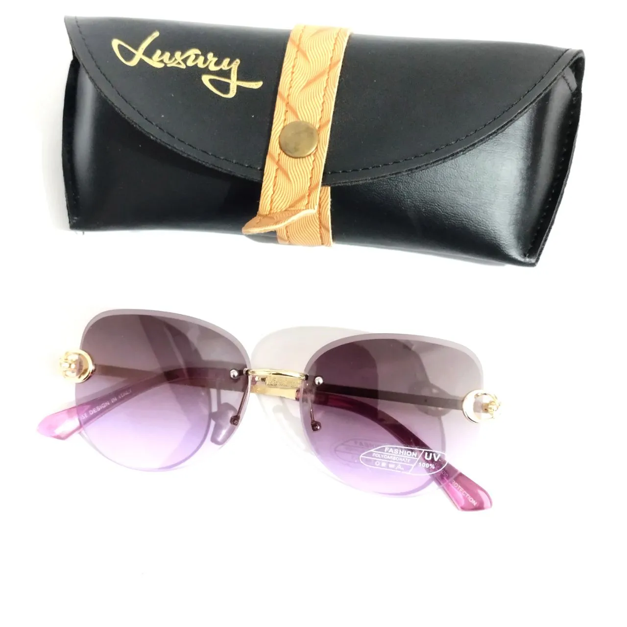 Purple Rimless Sunglasses for Women