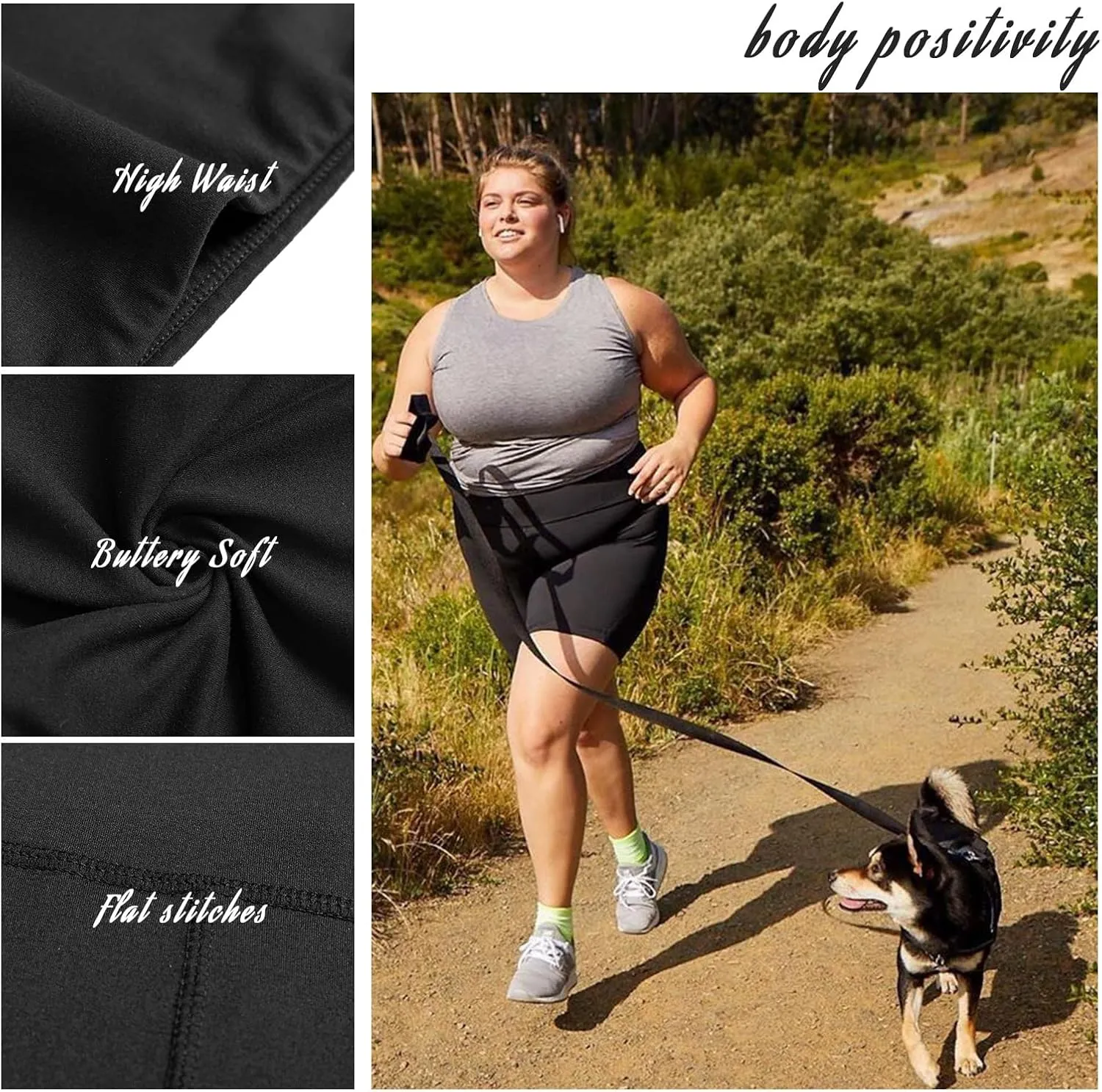 QGGQDD 3 Pack Plus Size Biker Shorts for Women  8" High Waisted Black Shorts for Yoga Workout (2X 3X 4X)