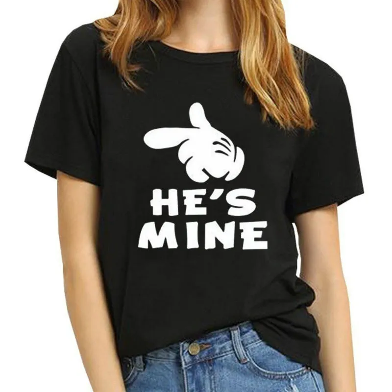 "Love Bond Duo: 'I'm His' & 'She's Mine' Matching Couple T-Shirts