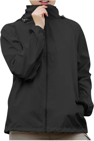 Rain Jacket Women Lightweight Hooded Raincoat Waterproof Windbreaker Jackets Packable Rain Coats with Pockets