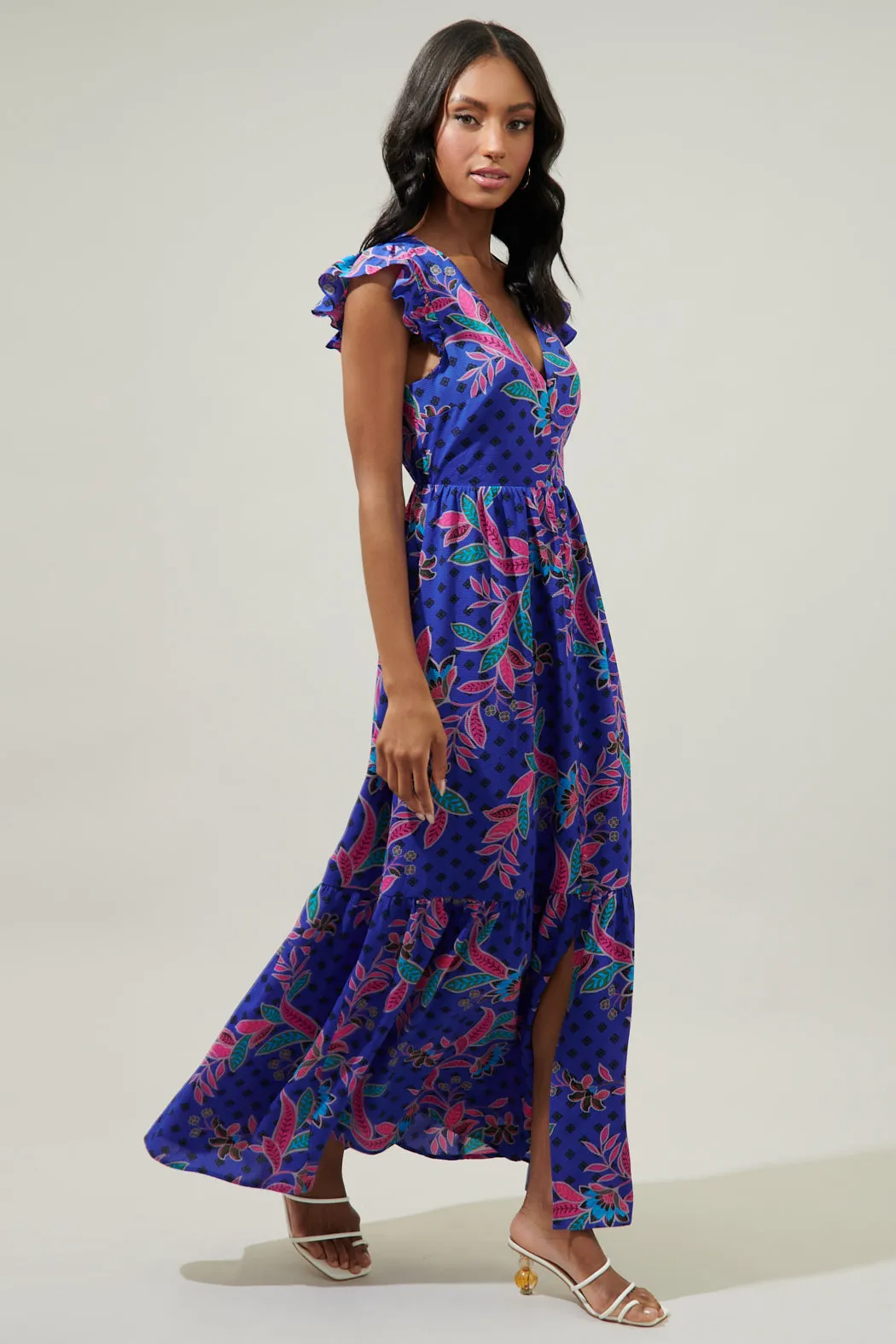 Rayanne Indigo Evianna Button Down Maxi Dress