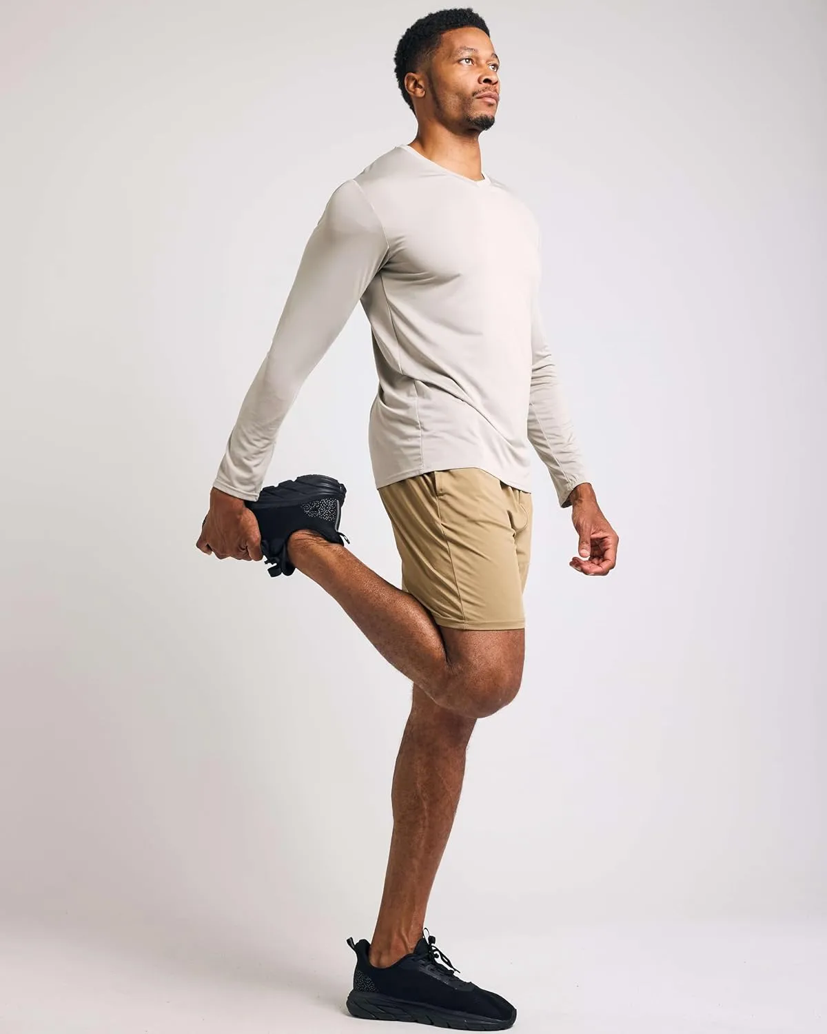 Real Essentials 4 Pack: Men's Dry Fit Long Sleeve V-Neck Active T-Shirt - Athletic Outdoor UPF 50  (Available in Big & Tall)