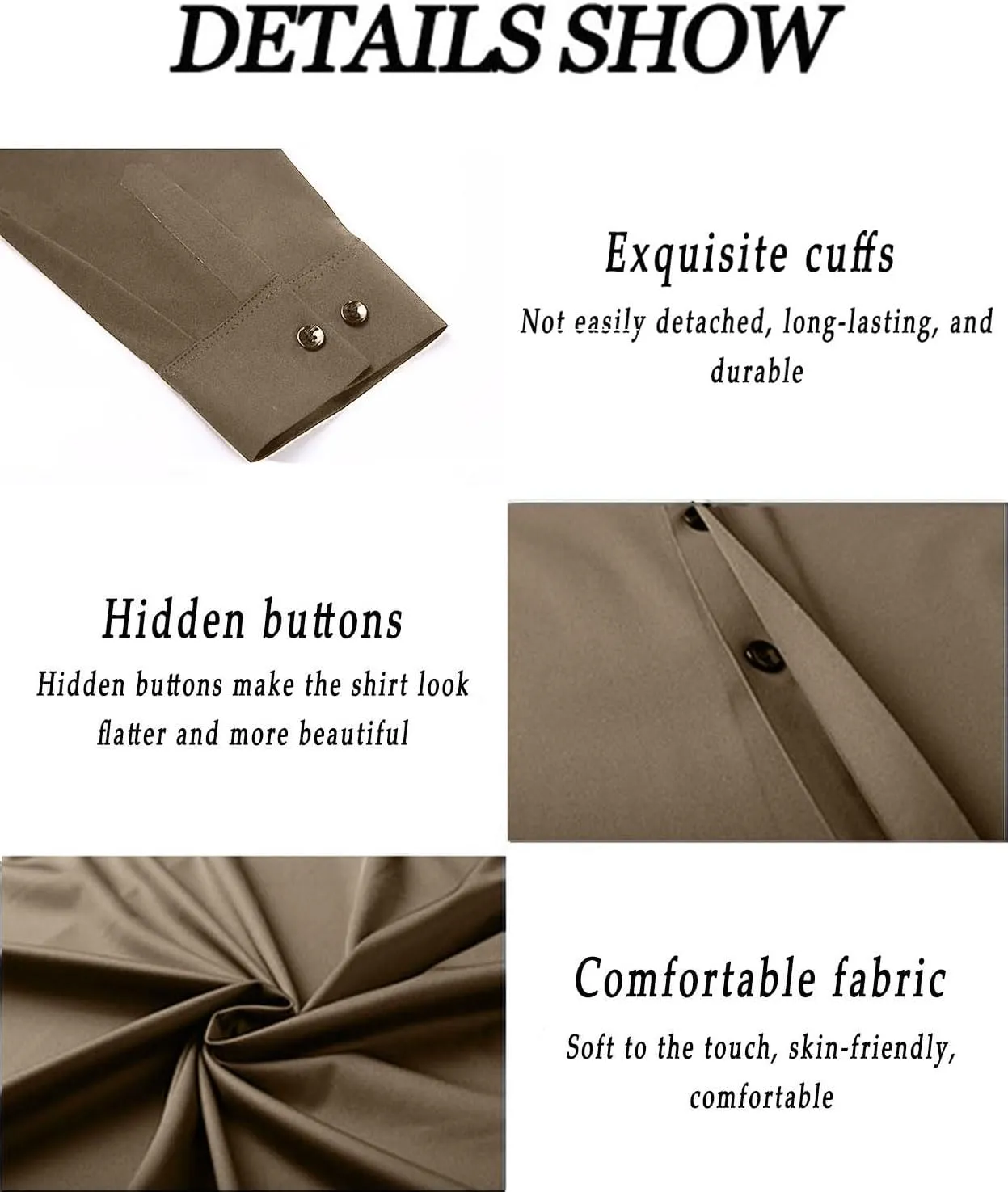 Remxi Men's Dress Long Sleeve Shirts Elastic Wrinkle Free Business Shirt for Summer Casual Button Down Shirts
