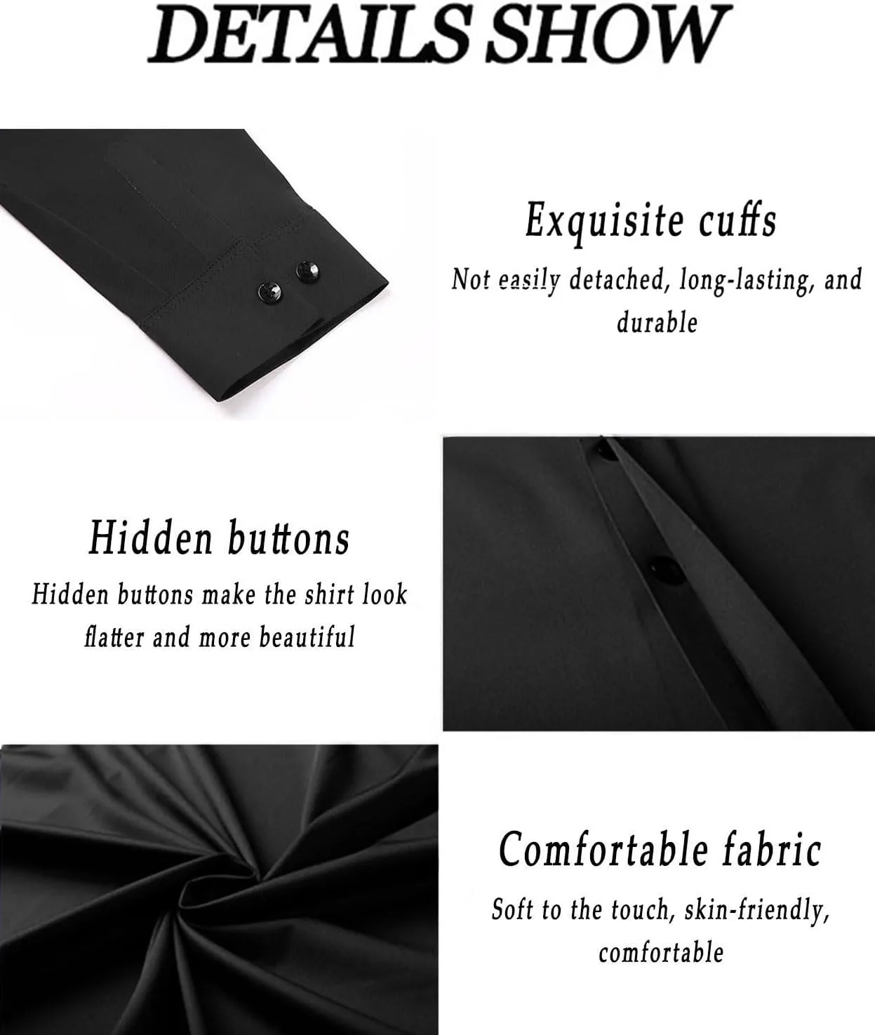Remxi Men's Dress Long Sleeve Shirts Elastic Wrinkle Free Business Shirt for Summer Casual Button Down Shirts