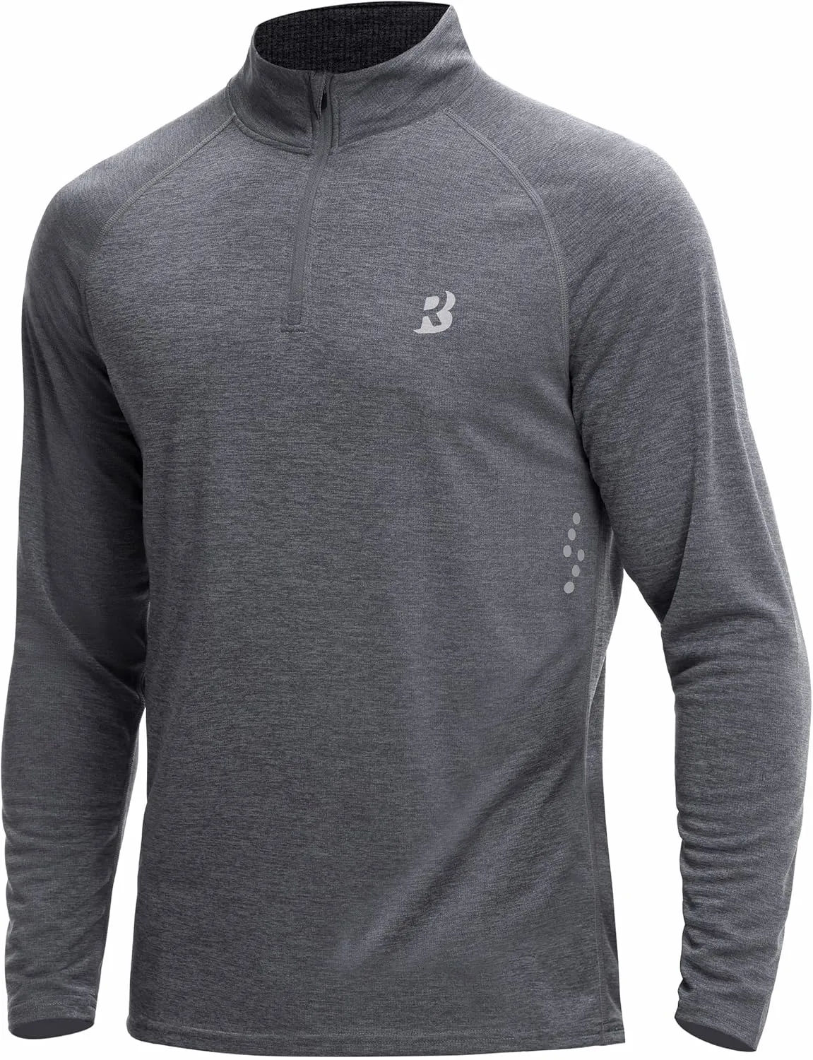Roadbox UPF 50  Running Shirts for Men - Long Sleeve Quick Dry 1/4 Zip Pullover for Fishing Outdoor Hiking Athletic Workout