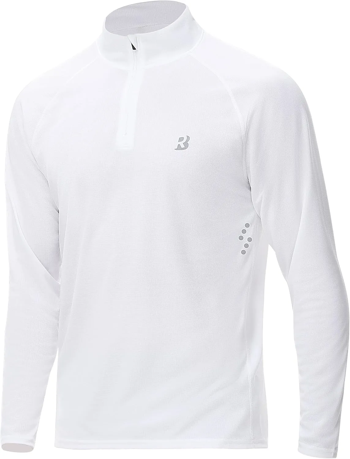 Roadbox UPF 50  Running Shirts for Men - Long Sleeve Quick Dry 1/4 Zip Pullover for Fishing Outdoor Hiking Athletic Workout