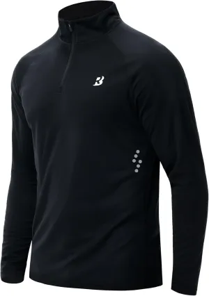 Roadbox UPF 50  Running Shirts for Men - Long Sleeve Quick Dry 1/4 Zip Pullover for Fishing Outdoor Hiking Athletic Workout