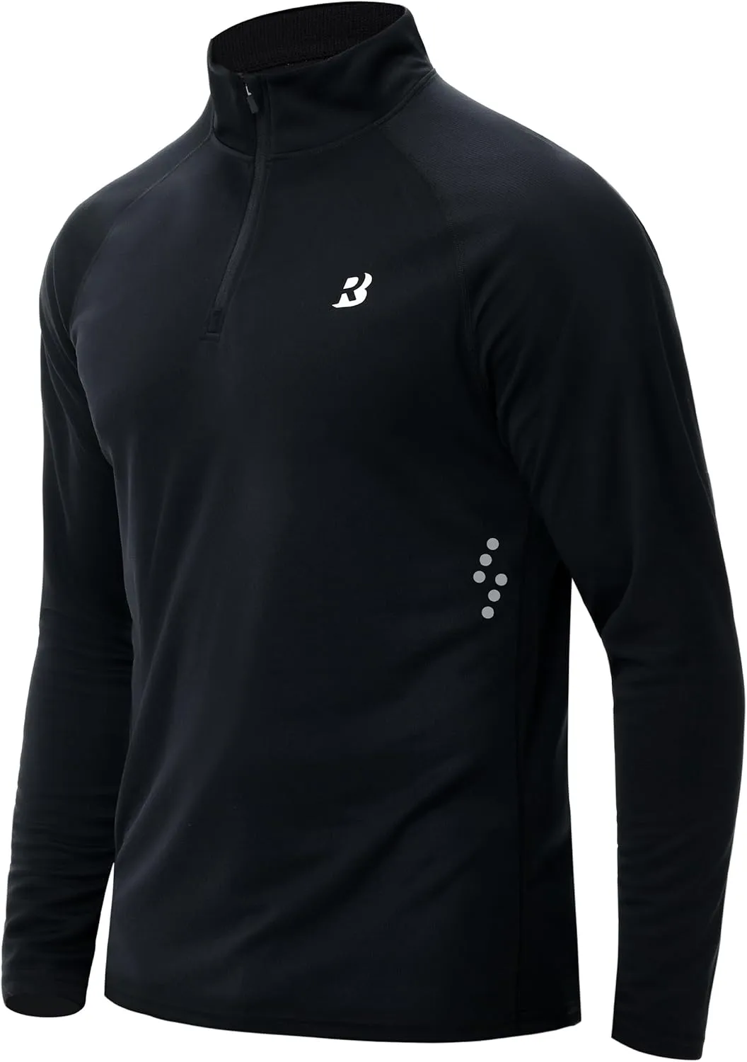 Roadbox UPF 50  Running Shirts for Men - Long Sleeve Quick Dry 1/4 Zip Pullover for Fishing Outdoor Hiking Athletic Workout