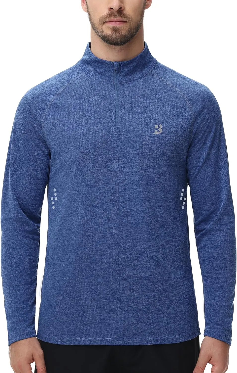 Roadbox UPF 50  Running Shirts for Men - Long Sleeve Quick Dry 1/4 Zip Pullover for Fishing Outdoor Hiking Athletic Workout