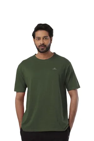 Round Neck - Military Green Solid T-Shirts For Men | Ariser
