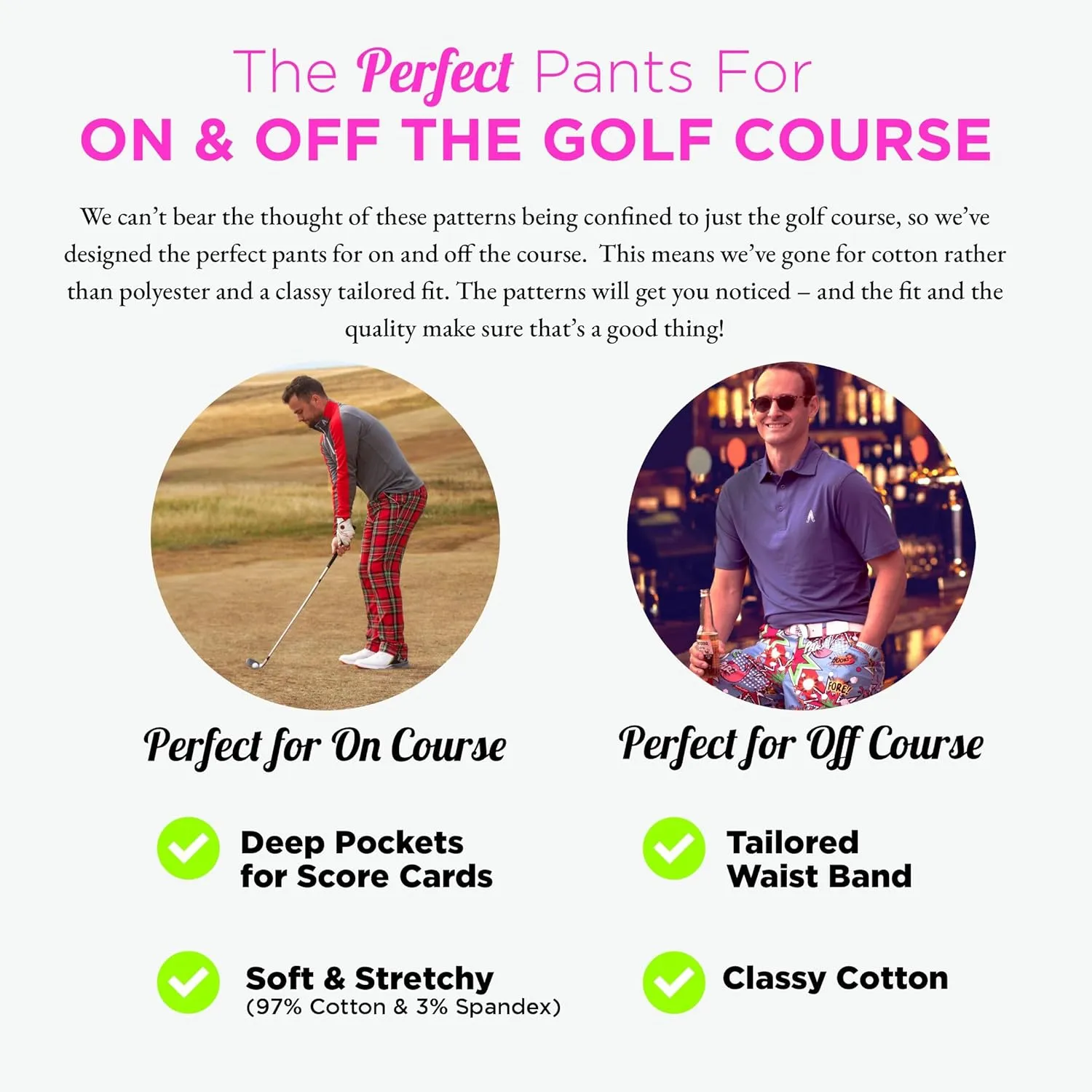 Royal & Awesome Men's Golf Pants, Golf Pants Men Stretch Relaxed Fit