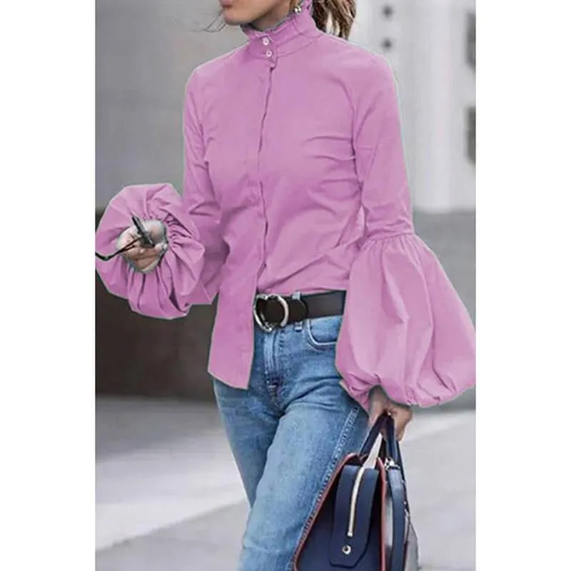 Ruffle High Neck T-shirt