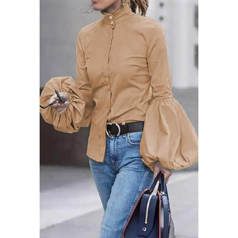Ruffle High Neck T-shirt