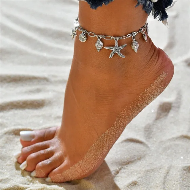 Save Sea Life Jewelry | Starfish Seashell Anklet