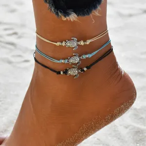 Save Sea Turtle Jewelry | Sea Turtle Anklet 3 Set
