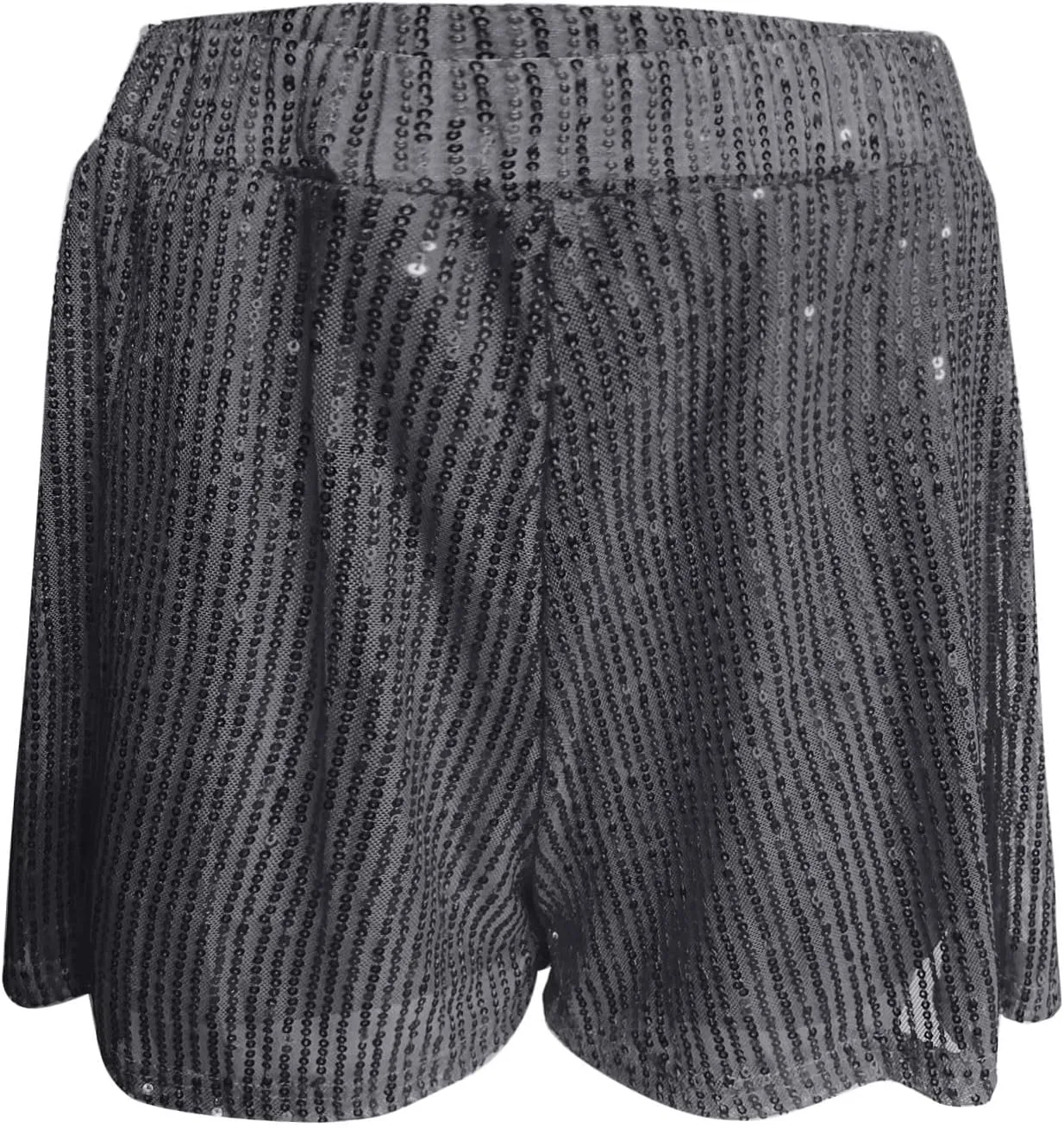 Sequin Sparkle Shorts for Women with Liner Pleated Y2K Flowy Shorts High Waisted Night Out Cute Party Mini Skort