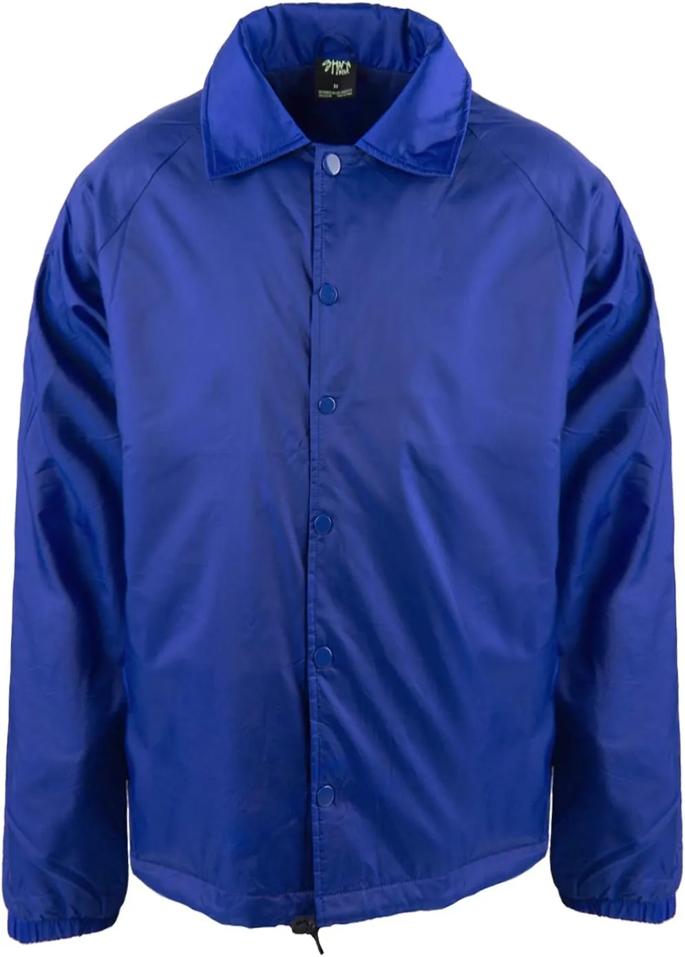 Shaka Wear Mens Coach Jacket  Classic Windbreaker Nylon Water Resistance Relaxed Fit Snaps Blank Coat