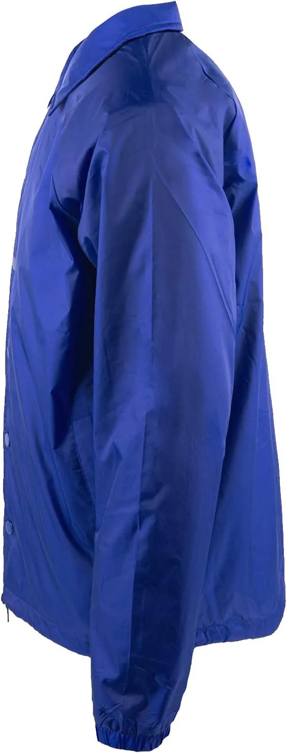 Shaka Wear Mens Coach Jacket  Classic Windbreaker Nylon Water Resistance Relaxed Fit Snaps Blank Coat