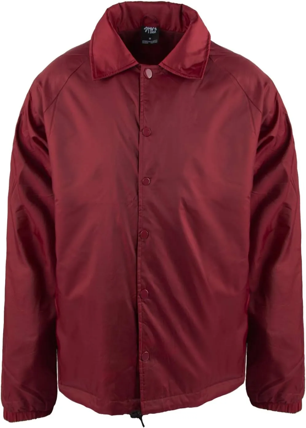 Shaka Wear Mens Coach Jacket  Classic Windbreaker Nylon Water Resistance Relaxed Fit Snaps Blank Coat
