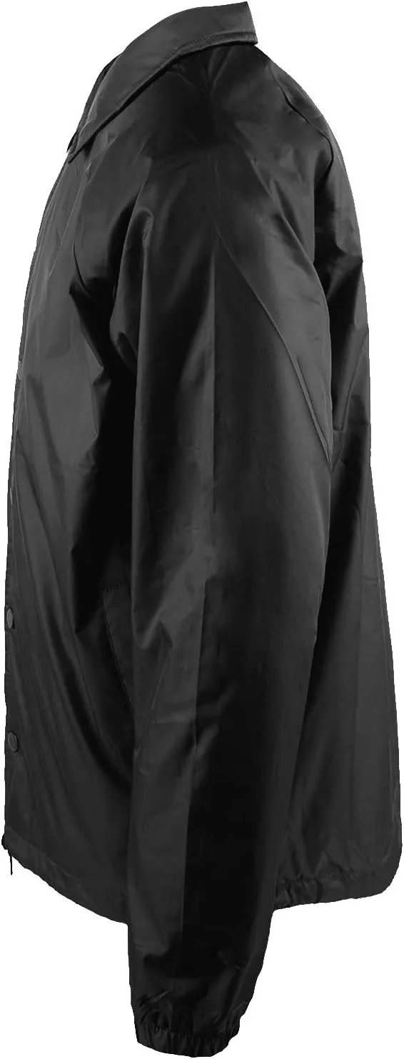 Shaka Wear Mens Coach Jacket  Classic Windbreaker Nylon Water Resistance Relaxed Fit Snaps Blank Coat