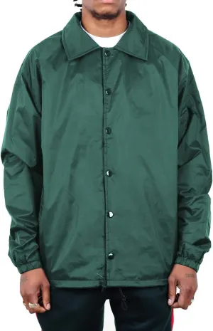 Shaka Wear Mens Coach Jacket  Classic Windbreaker Nylon Water Resistance Relaxed Fit Snaps Blank Coat