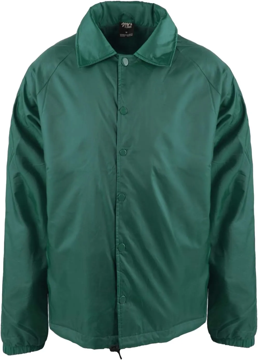 Shaka Wear Mens Coach Jacket  Classic Windbreaker Nylon Water Resistance Relaxed Fit Snaps Blank Coat