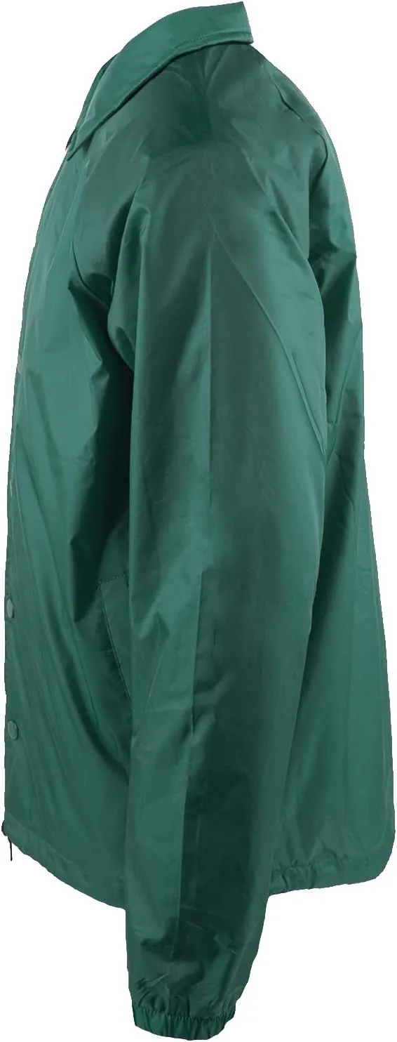 Shaka Wear Mens Coach Jacket  Classic Windbreaker Nylon Water Resistance Relaxed Fit Snaps Blank Coat