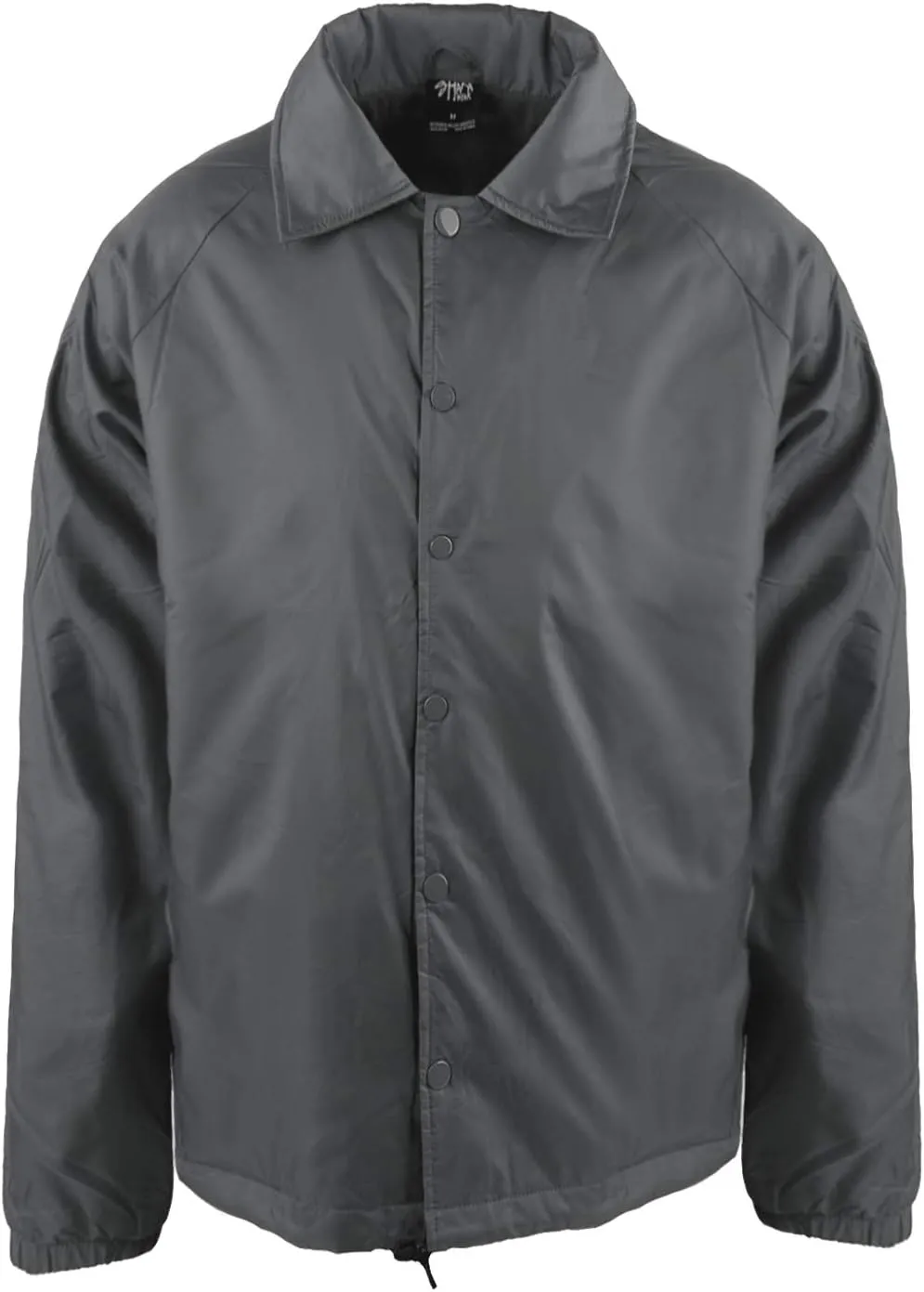 Shaka Wear Mens Coach Jacket  Classic Windbreaker Nylon Water Resistance Relaxed Fit Snaps Blank Coat