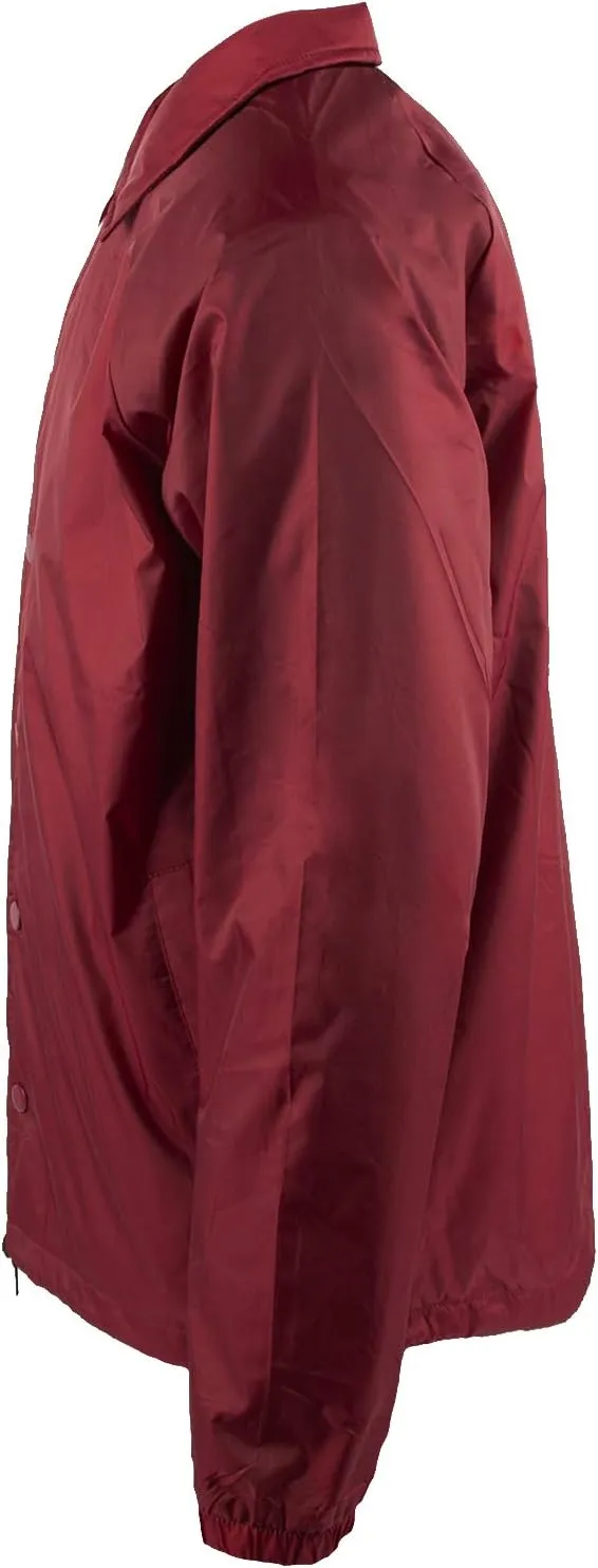 Shaka Wear Mens Coach Jacket  Classic Windbreaker Nylon Water Resistance Relaxed Fit Snaps Blank Coat