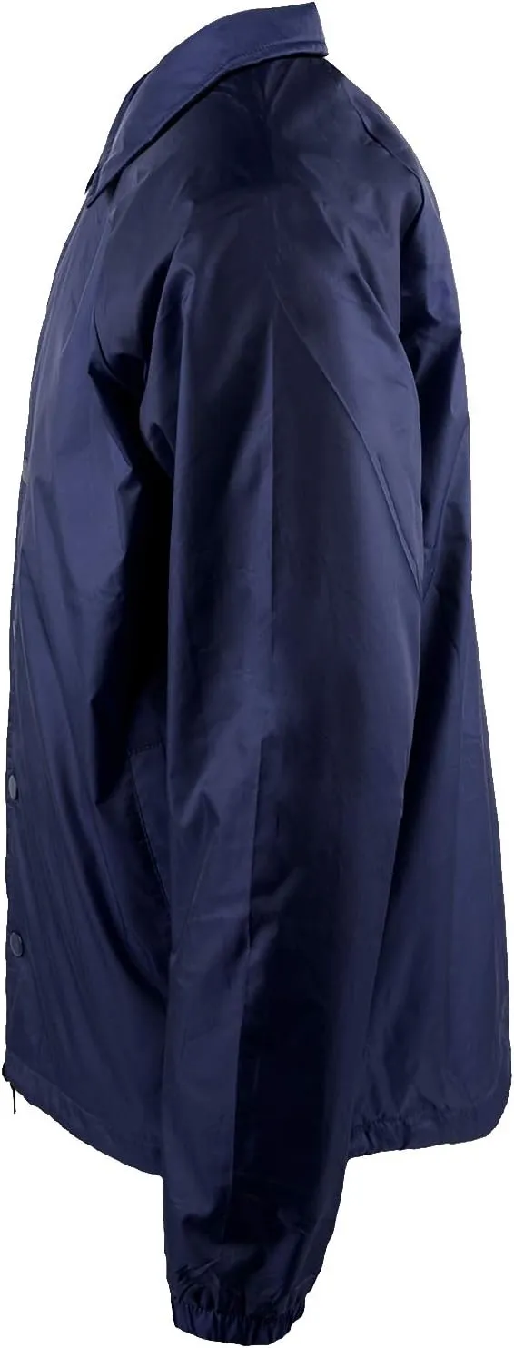 Shaka Wear Mens Coach Jacket  Classic Windbreaker Nylon Water Resistance Relaxed Fit Snaps Blank Coat