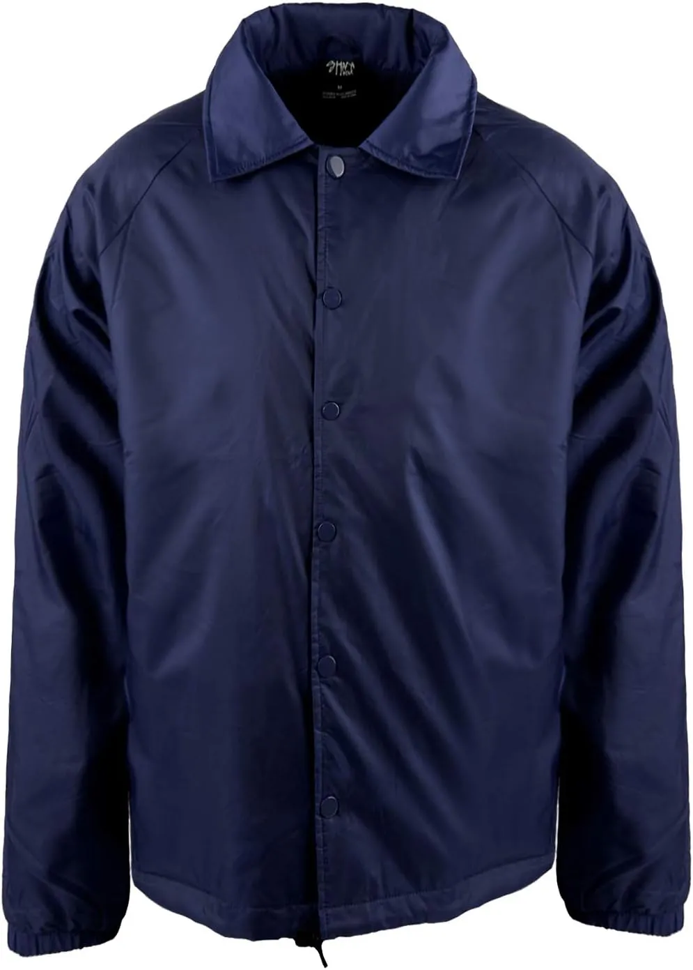 Shaka Wear Mens Coach Jacket  Classic Windbreaker Nylon Water Resistance Relaxed Fit Snaps Blank Coat