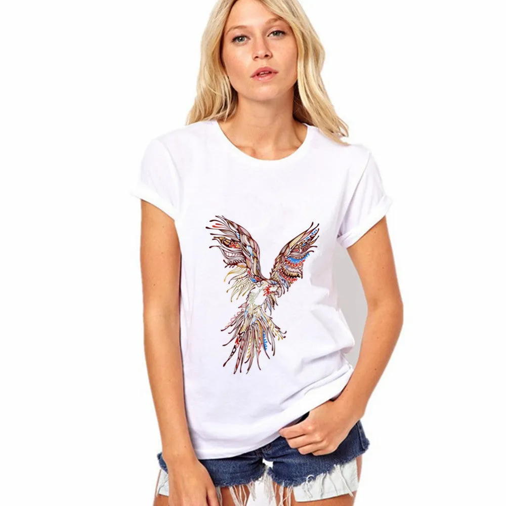Short Sleeves Print White Scoop Regular T-shirt