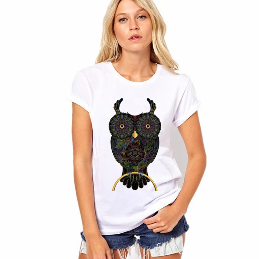 Short Sleeves Print White Scoop Regular T-shirt