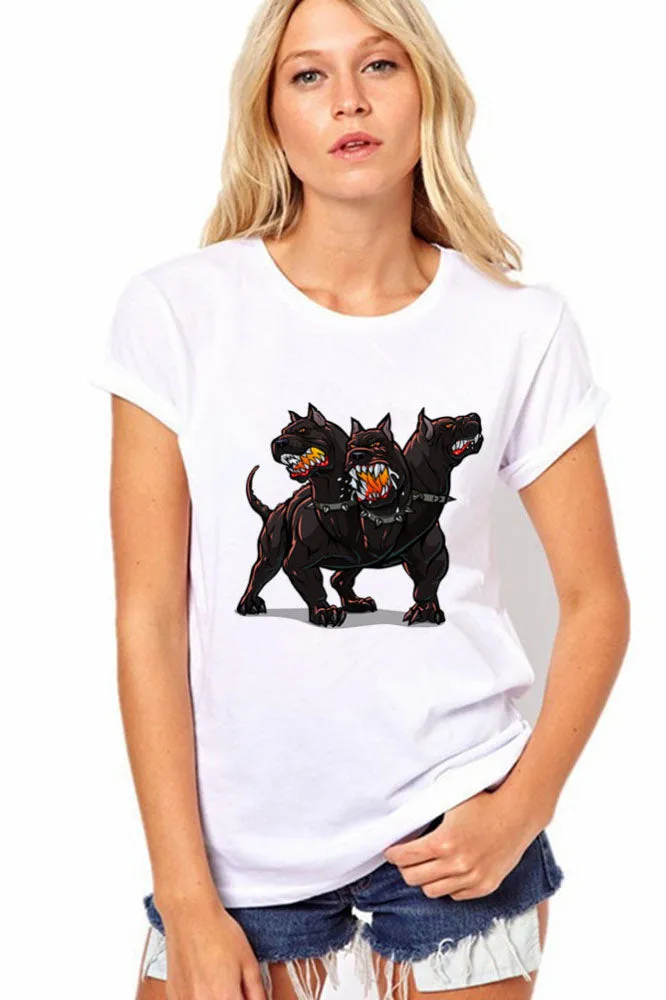 Short Sleeves Print White Scoop Regular T-shirt