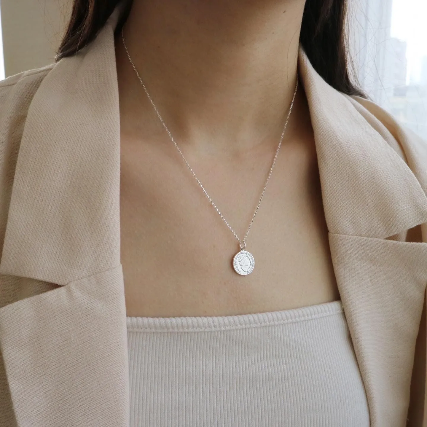 Silver925 Coin Necklace N016
