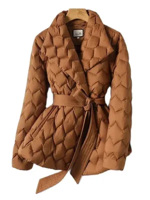 SIOBHÁN | ELEGANT FEATHER COAT WITH BELT