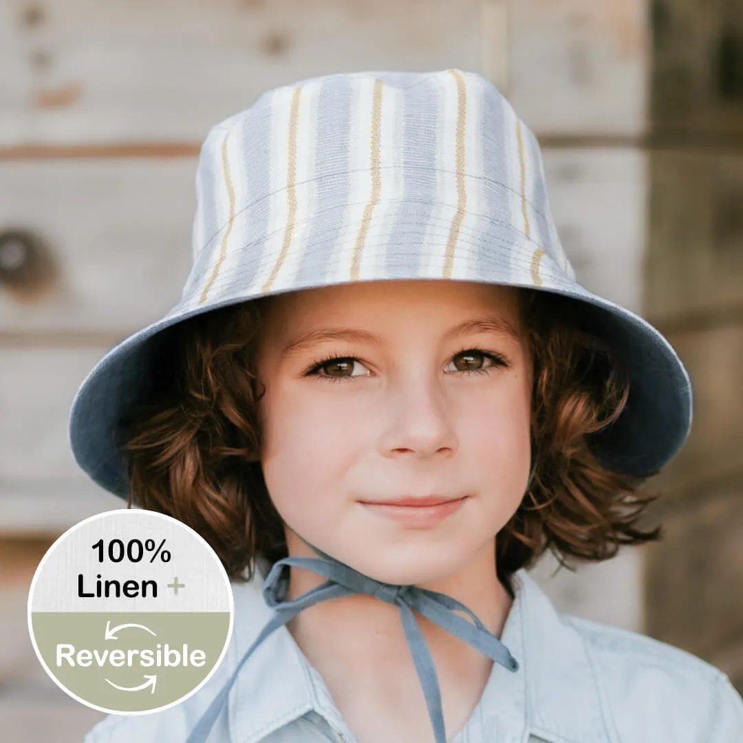 SIZE 3-6Y Linen Reversible Bucket Hat | Spencer/Steele